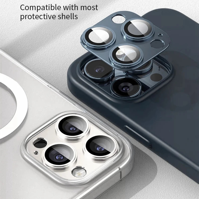 Metal Camera Protector For iPhone 16 Pro Max 16Pro 16Plus15 14 Pro Max Alloy Case Back Lens Tempered Glass Cover