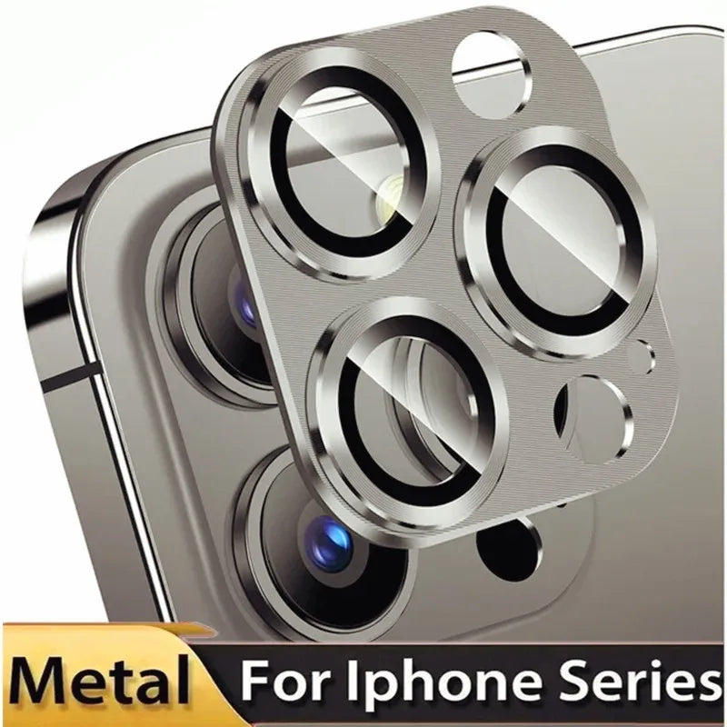 Metal Camera Protector For iPhone 16 Pro Max 16Pro 16Plus15 14 Pro Max Alloy Case Back Lens Tempered Glass Cover