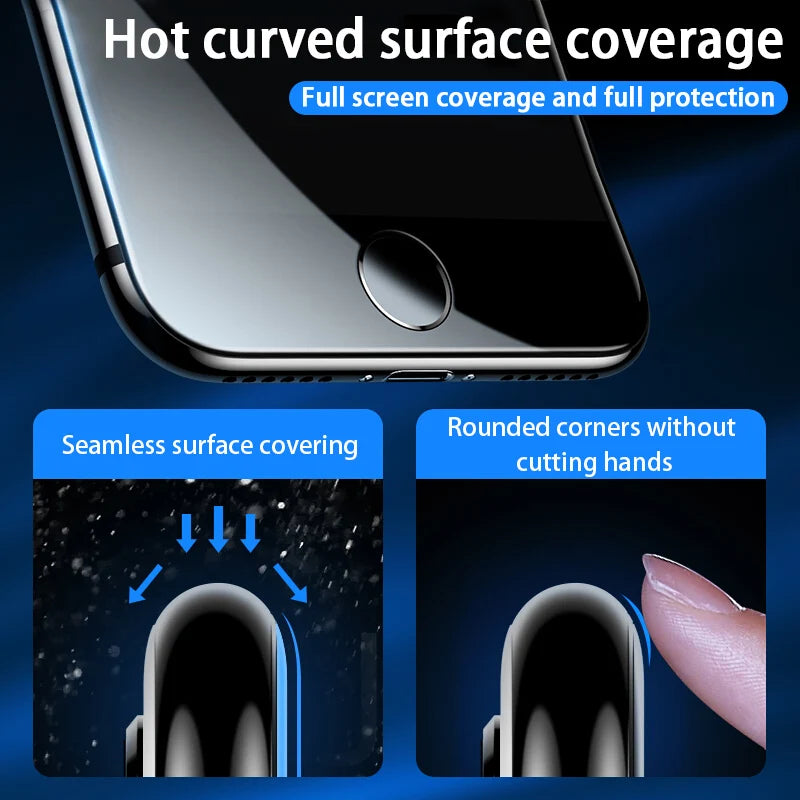 iPhone 6/6s/7/8/SE Screen Protector – Full Cover Tempered Glass with Curved Edges