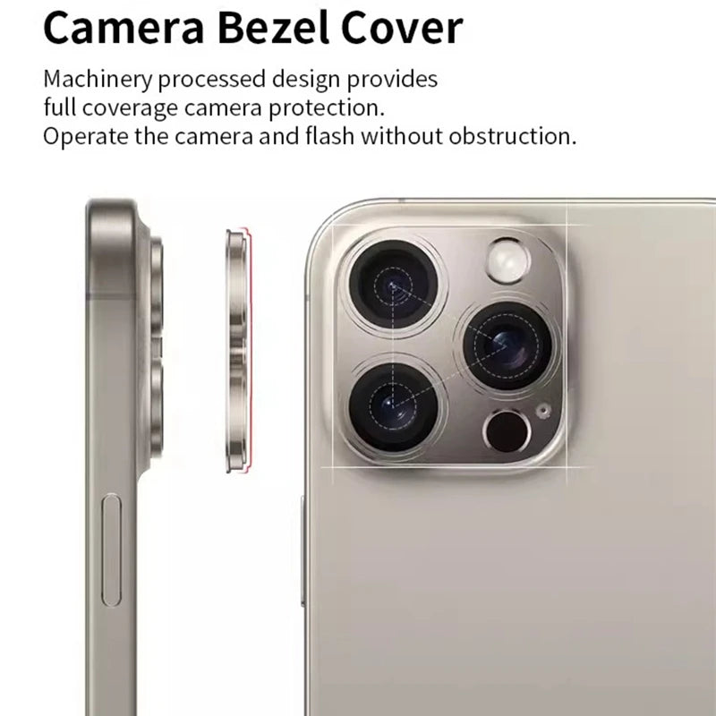 Metal Camera Protector For iPhone 16 Pro Max 16Pro 16Plus15 14 Pro Max Alloy Case Back Lens Tempered Glass Cover